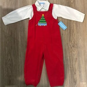 NEW! Monday’s Child Holiday/Christmas Overall Longall Set-size 4T